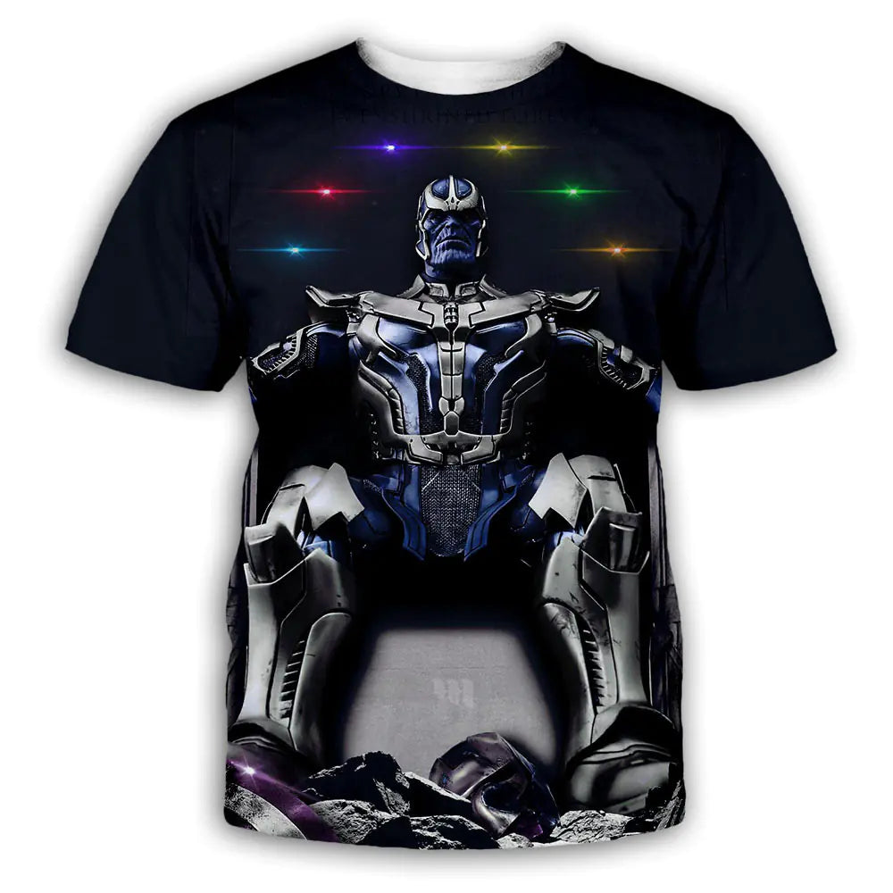 Avengers 3D Digital Print Short Sleeve T-Shirt