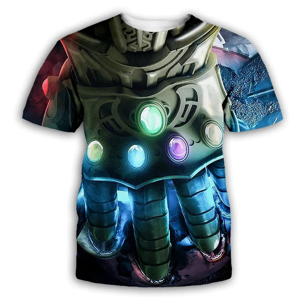 Avengers 3D Digital Print Short Sleeve T-Shirt