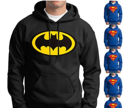 Super Hero Hooded Sweatshirt- Superman, Batman